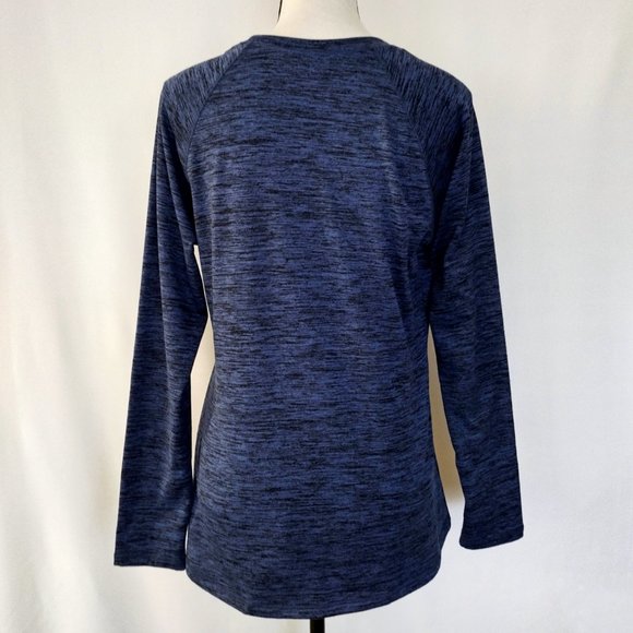 Cuddl Duds Climate Right Heather Blue Sweatshirt With Thumb Holes - Picture 6 of 10